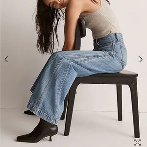 Madewell Superwide-leg Jeans in Parson Wash: Inset Edition Sz 30